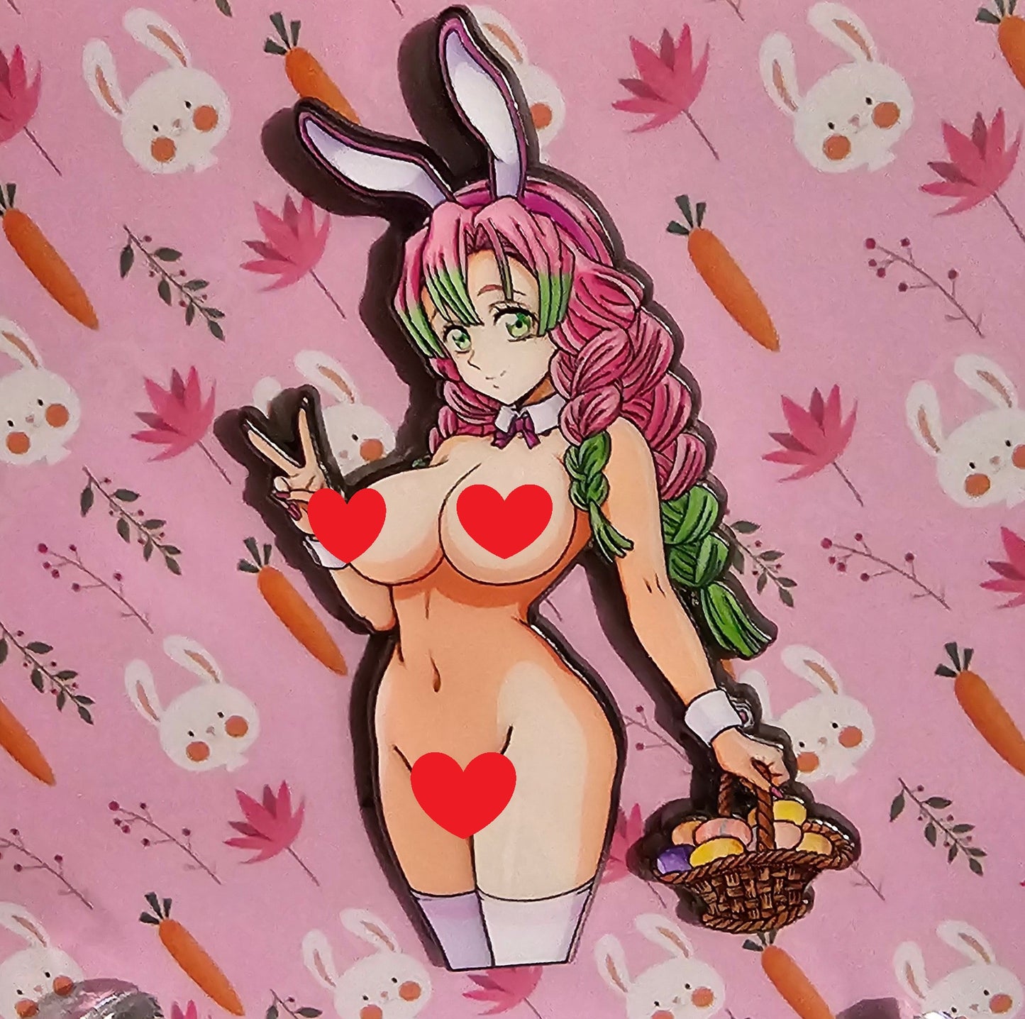 💗🐇 Kanroji Mitsuri Bunny Pin – “Sweetheart Seduction” Edition 💗