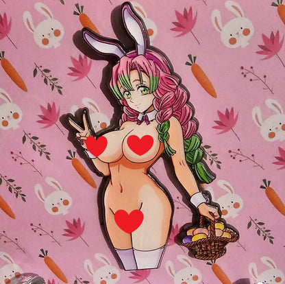 💗🐇 Kanroji Mitsuri Bunny Pin – “Sweetheart Seduction” Edition 💗