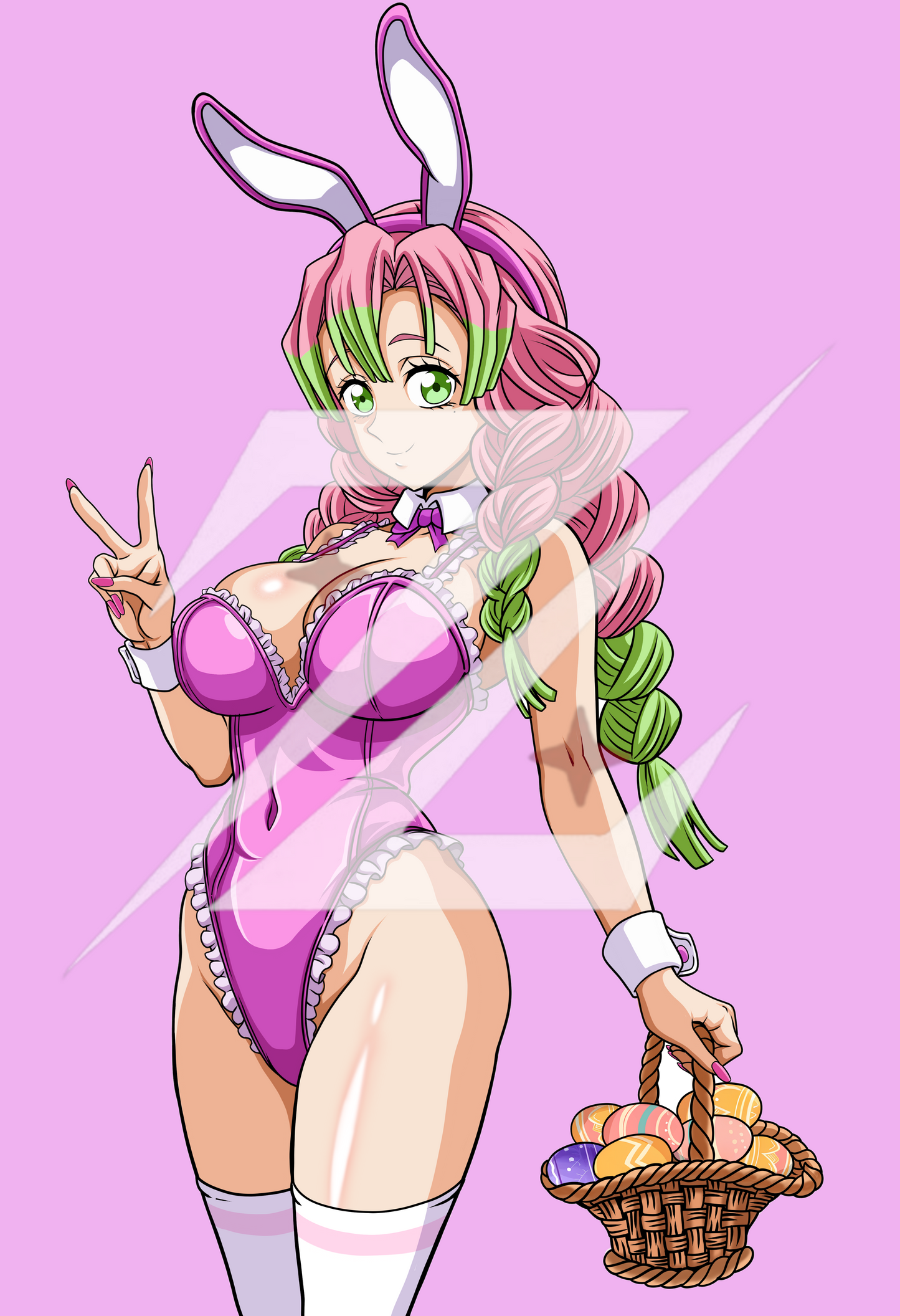 💗🐇 Kanroji Mitsuri Bunny Pin – “Sweetheart Seduction” Edition 💗