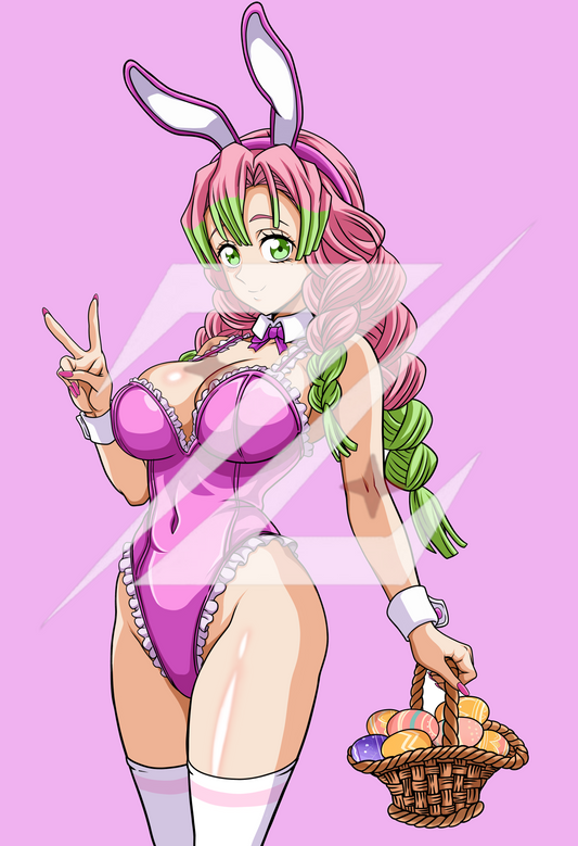 💗🐇 Kanroji Mitsuri Bunny Pin – “Sweetheart Seduction” Edition 💗